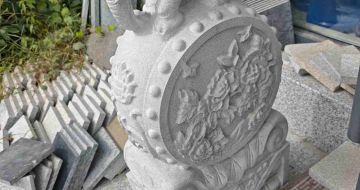 怀化芝麻白抱鼓石 庭院抱鼓石